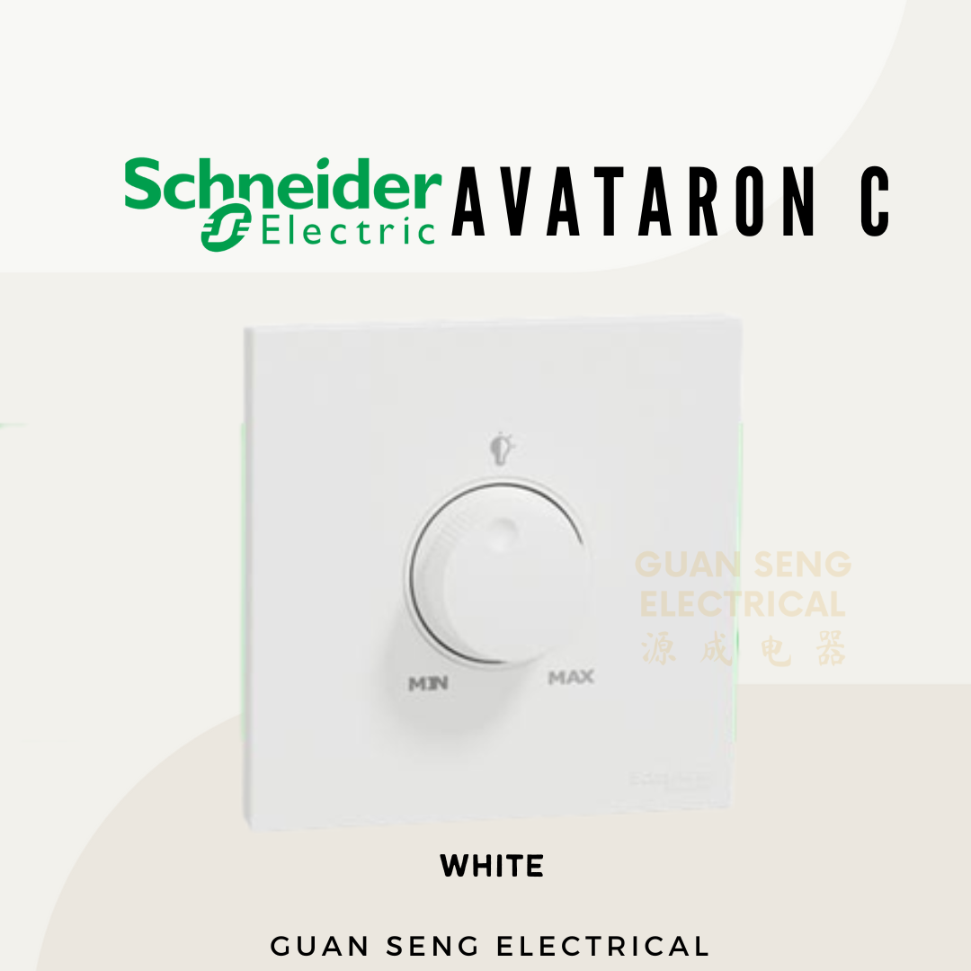 Schneider Avataron C 240V 250W Universal Dimmer with Switch White, Wine Gold, Dark Grey