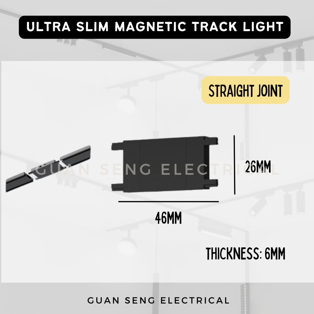 Ultra Slim Magnetic Track Light System 48V Surface Black White