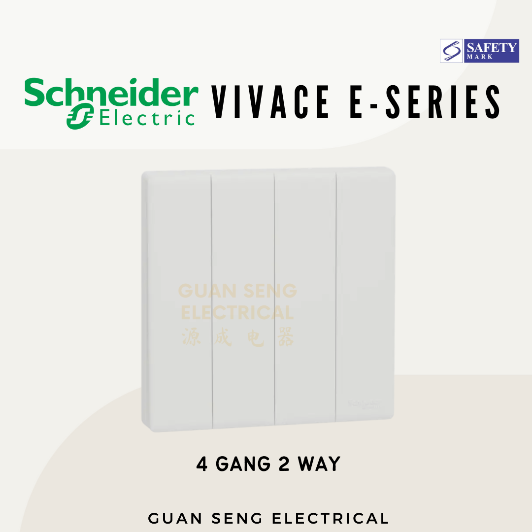 Schneider Electric Vivace E-Series Socket and Switch White Newest 2025 Design