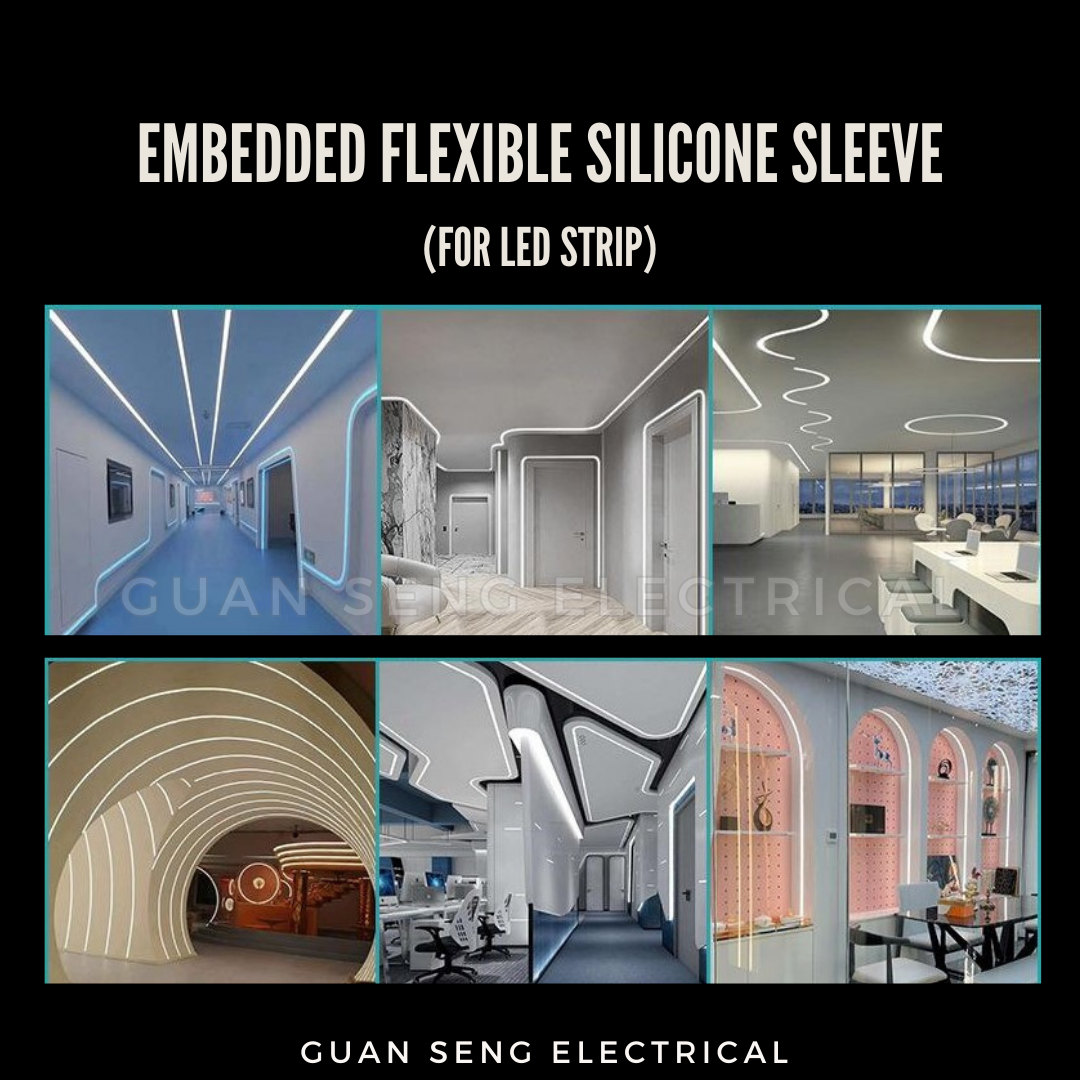 Embedded Flexible Silicon Sleeve Light Diffuser Channel LED Strip Profile