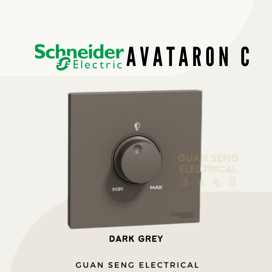 Schneider Avataron C 240V 250W Universal Dimmer with Switch White, Wine Gold, Dark Grey