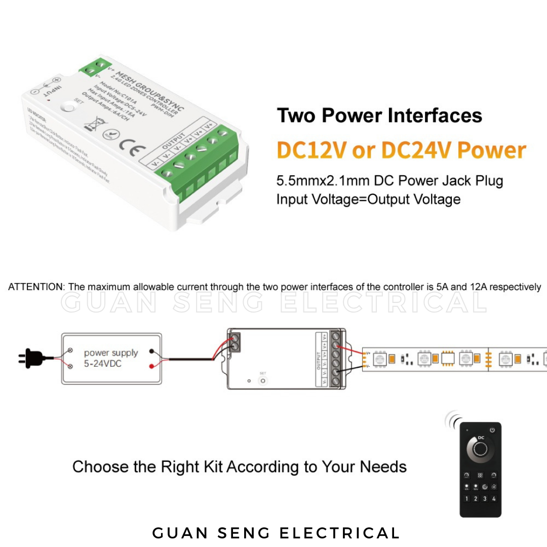 2.4G Mesh LED Light Strip Group Controller