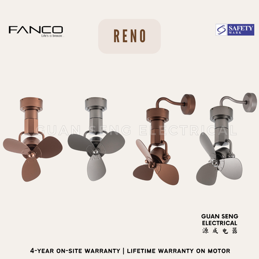 FANCO RENO 16" DC Motor Ceiling / Wall Mounting Fan