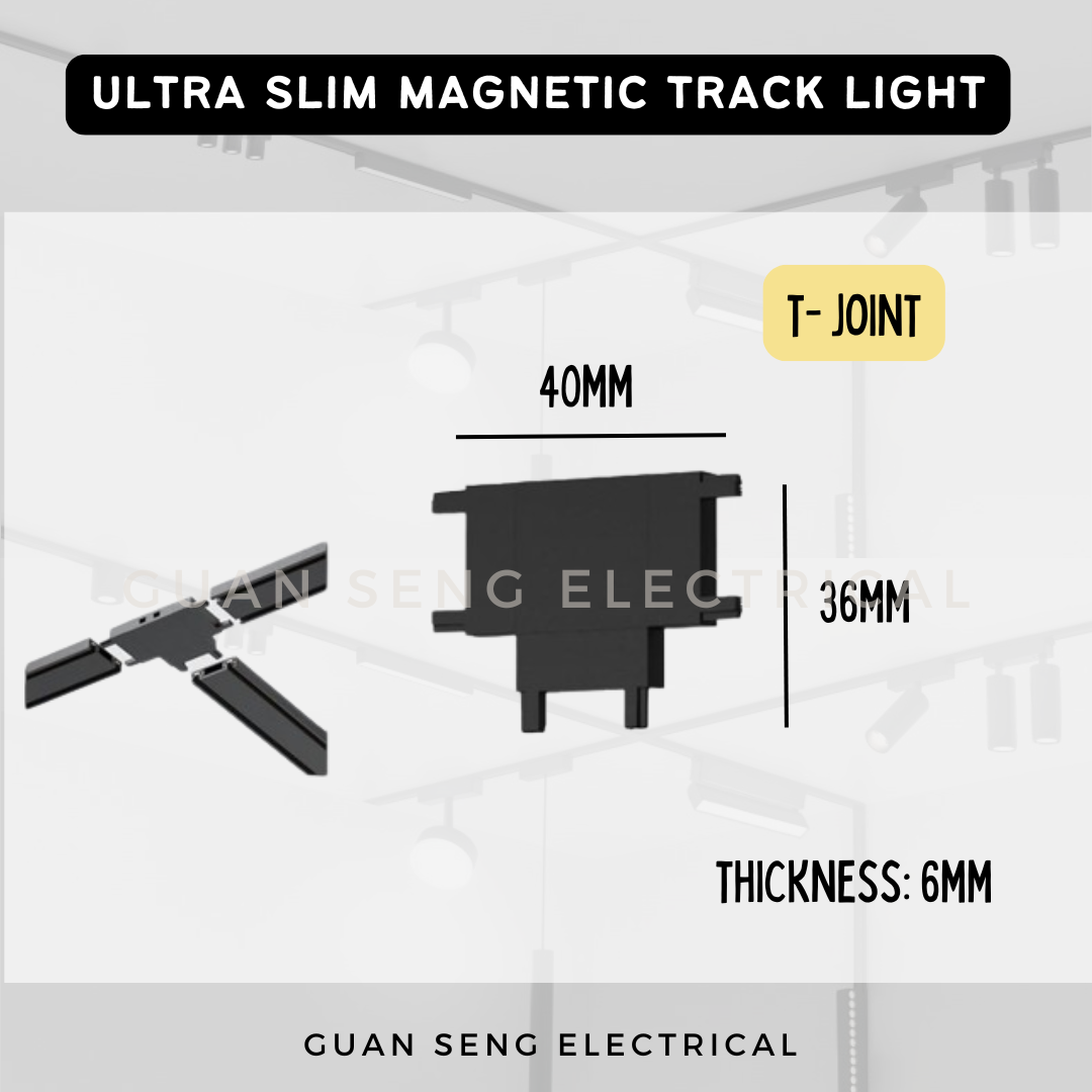 Ultra Slim Magnetic Track Light System 48V Surface Black White