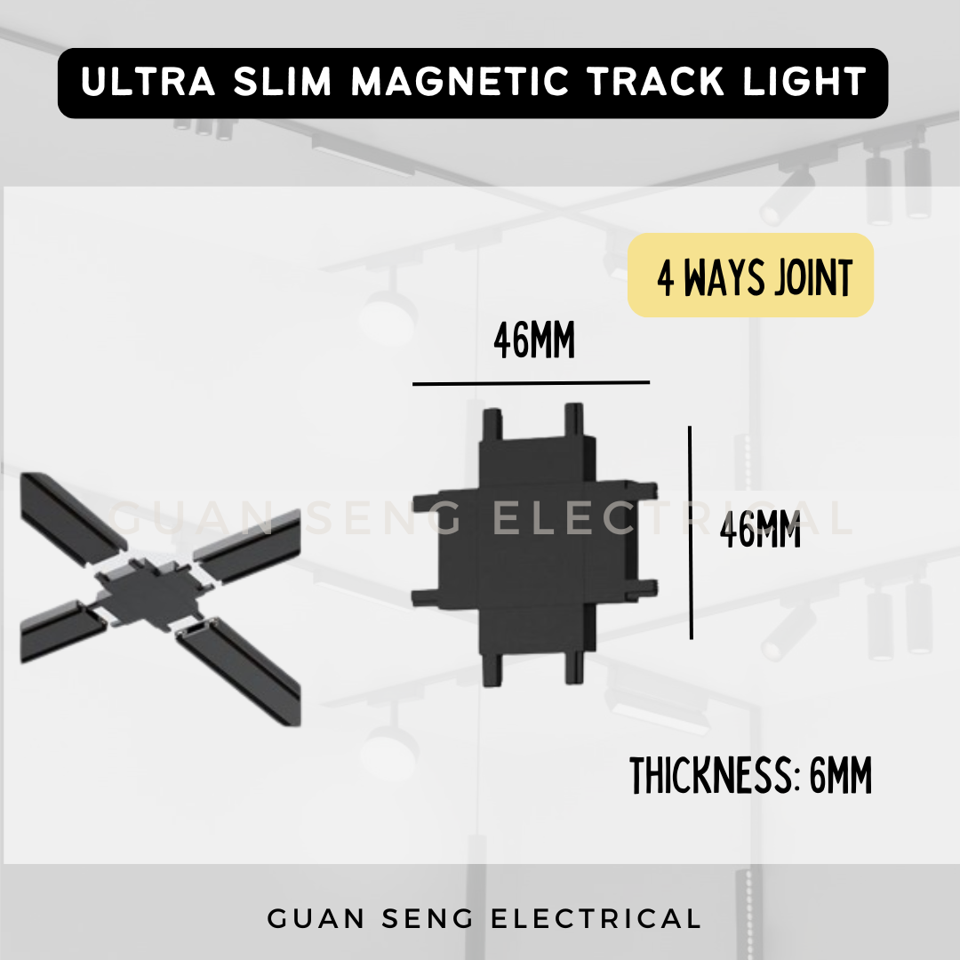 Ultra Slim Magnetic Track Light System 48V Surface Black White
