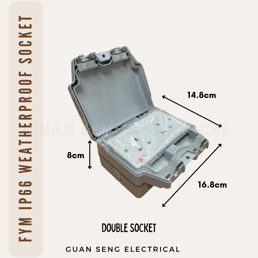 FYM IP66 Weatherproof Waterproof Switch Socket Outlet 13A