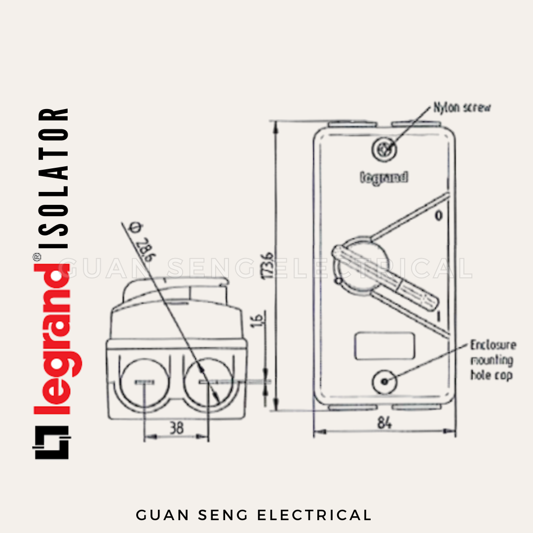 Legrand Weatherproof IP66 2 Pole Isolator