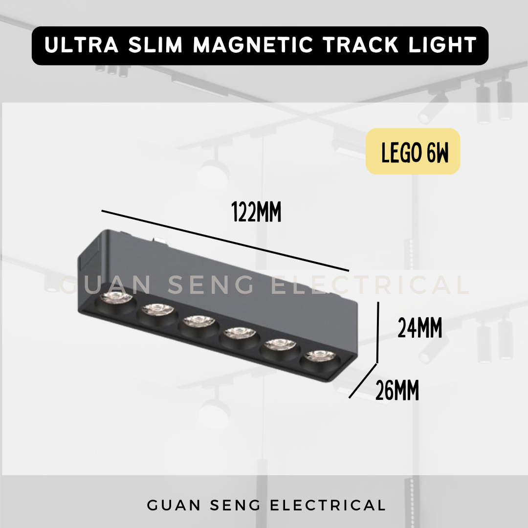 Ultra Slim Magnetic Track Light System 48V Surface Black White