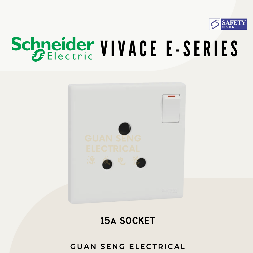Schneider Electric Vivace E-Series Socket and Switch White Newest 2025 Design
