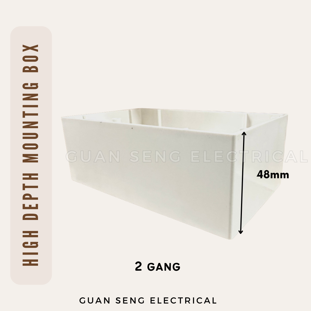 48mm 1 Gang Surface Mounting Box 52mm 2 Gang Surface Mounting Box White