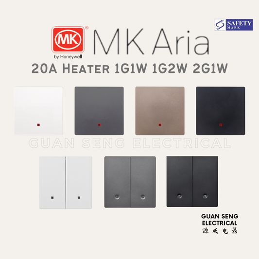 MK Honeywell Aria 20A Heater 1G1W 1G2W 2G1W White Grey Rose Gold Black