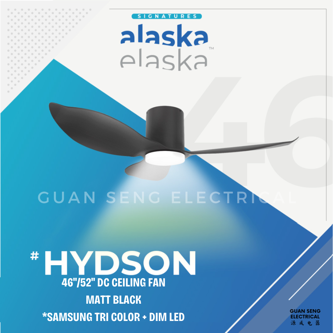 ALASKA HYDSON 46" 52" DC Ceiling Fan 20W Samsung LED Dimmable Option