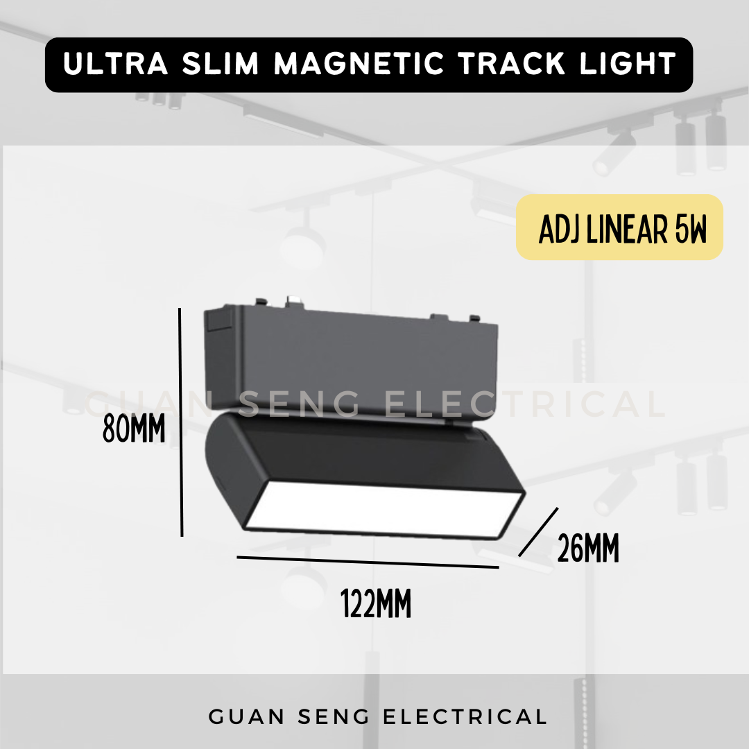 Ultra Slim Magnetic Track Light System 48V Surface Black White