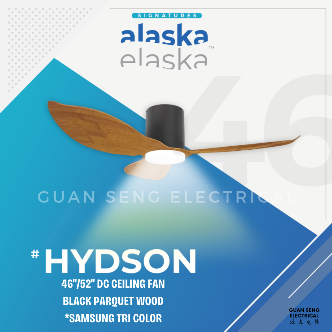 ALASKA HYDSON 46" 52" DC Ceiling Fan 20W Samsung LED Dimmable Option