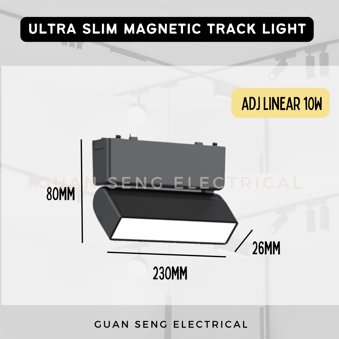 Ultra Slim Magnetic Track Light System 48V Surface Black White