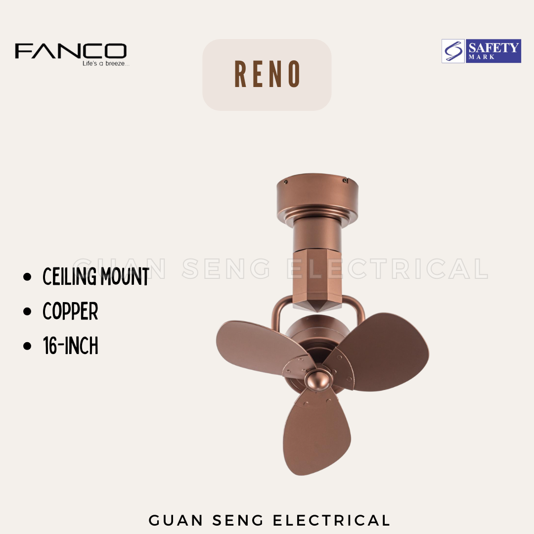 FANCO RENO 16" DC Motor Ceiling / Wall Mounting Fan