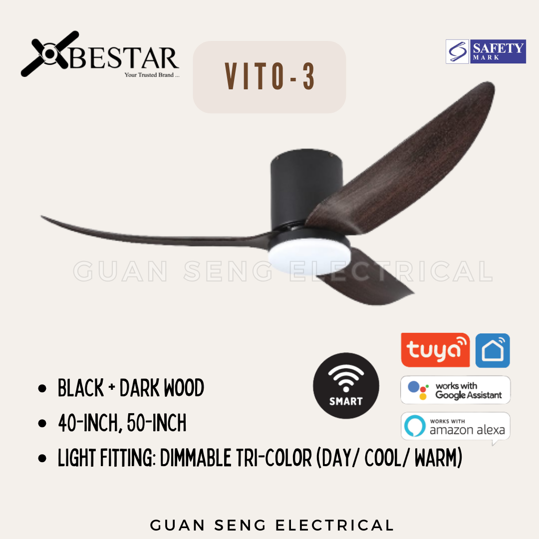 BESTAR VITO-3 40" 50" Hugger Smart Wifi Control DC Motor Ceiling Fan