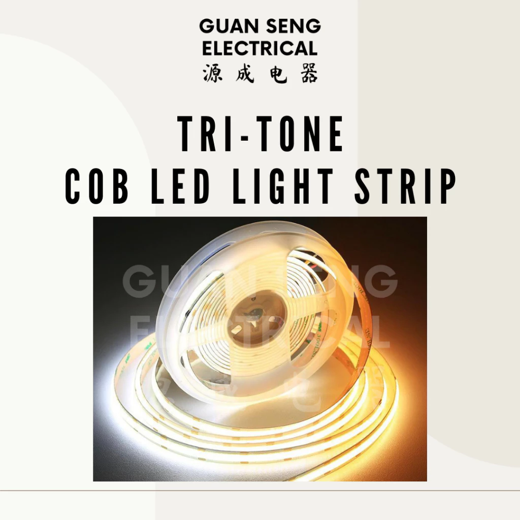 Premium Tri-tone 3Tone COB LED Light Strip 608LEDS 5M 12V 24V