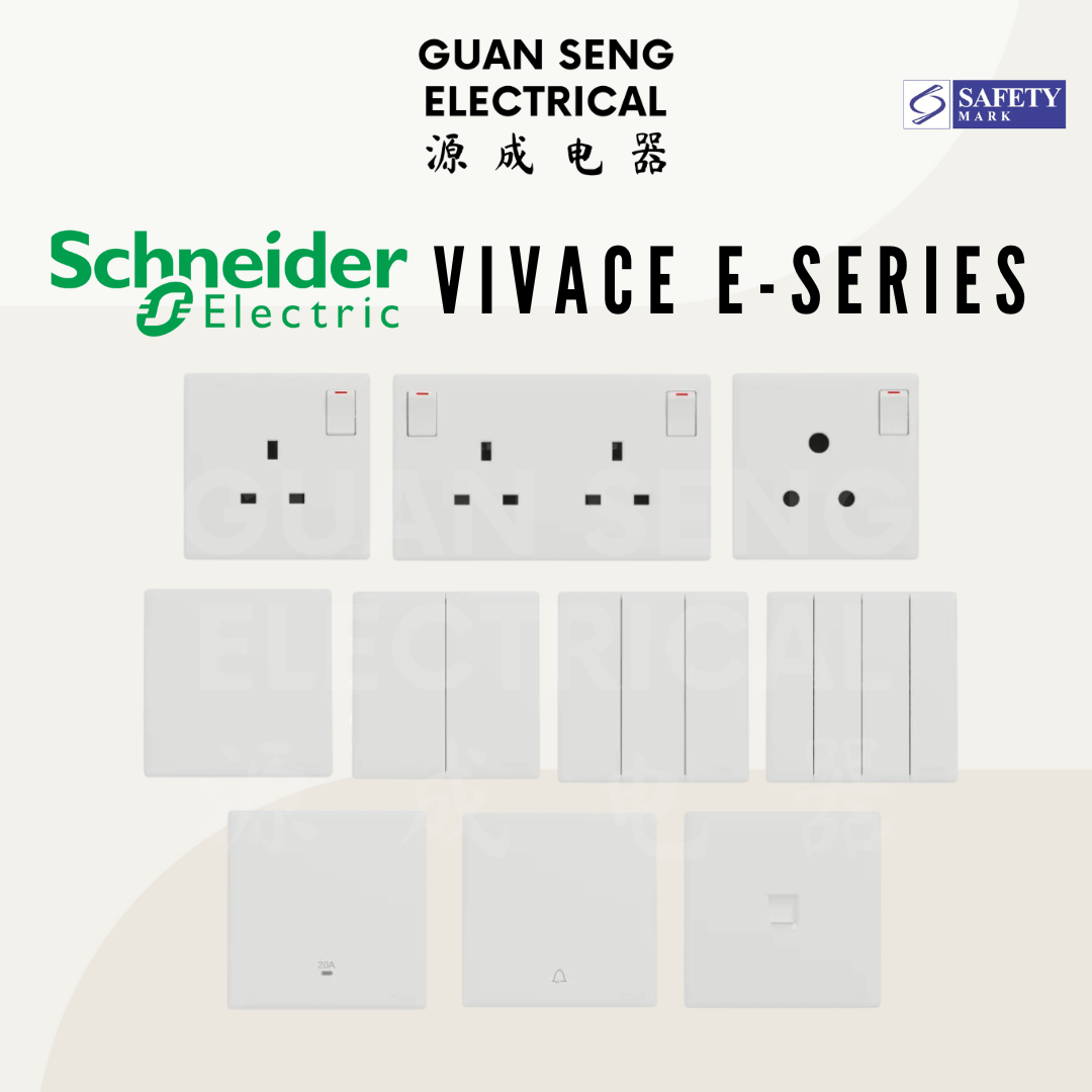 Schneider Electric Vivace E-Series Socket and Switch White Newest 2025 Design