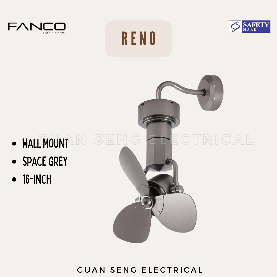 FANCO RENO 16" DC Motor Ceiling / Wall Mounting Fan