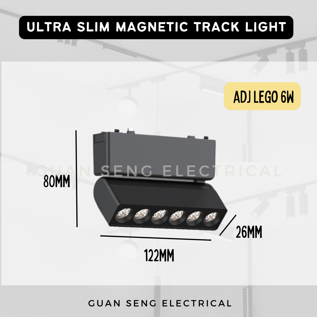 Ultra Slim Magnetic Track Light System 48V Surface Black White