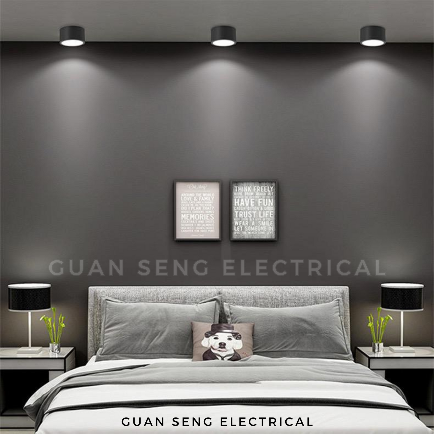 Philips 9W Surface Downlight Black White