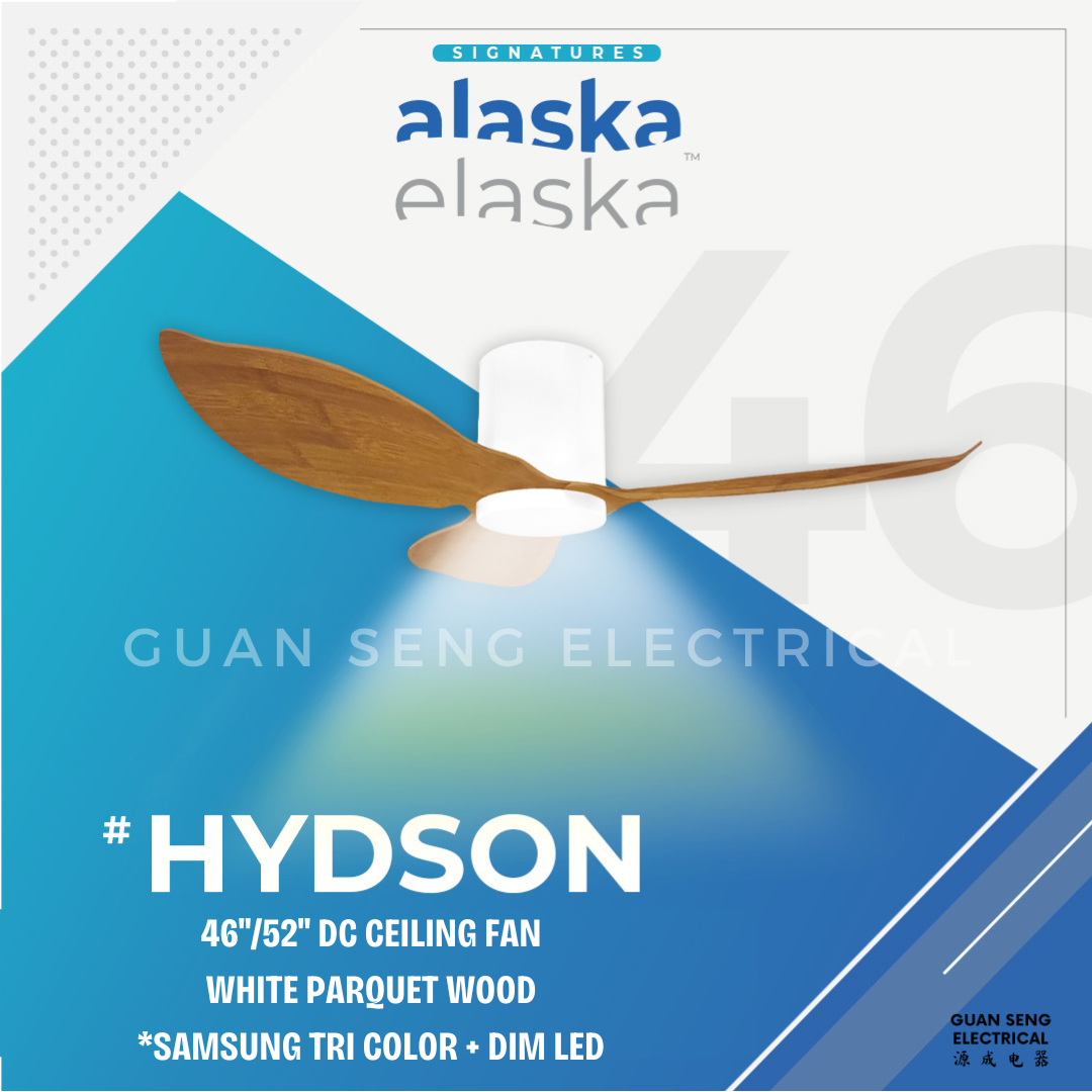 ALASKA HYDSON 46" 52" DC Ceiling Fan 20W Samsung LED Dimmable Option