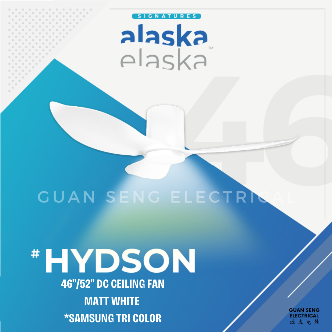 ALASKA HYDSON 46" 52" DC Ceiling Fan 20W Samsung LED Dimmable Option