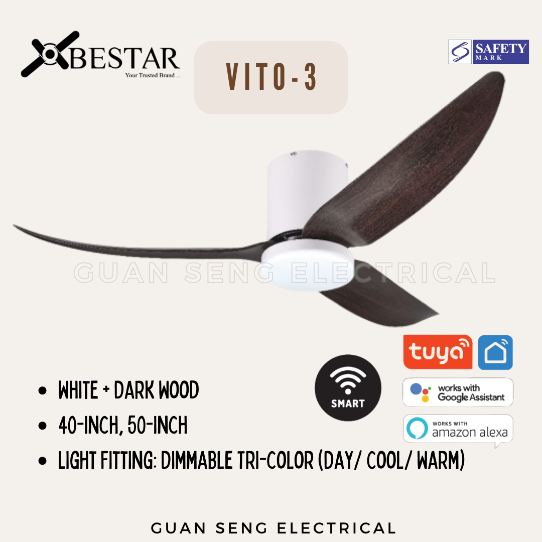 BESTAR VITO-3 40" 50" Hugger Smart Wifi Control DC Motor Ceiling Fan