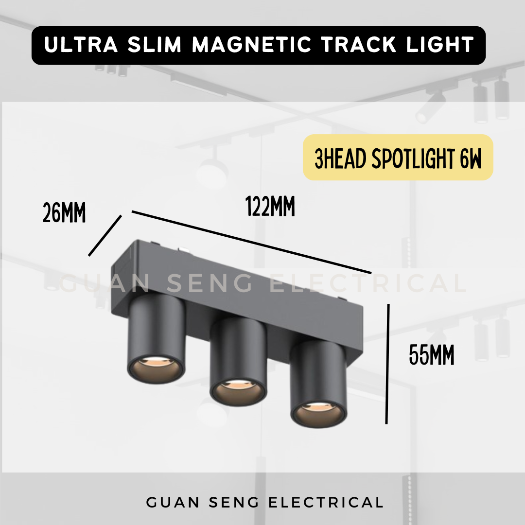 Ultra Slim Magnetic Track Light System 48V Surface Black White