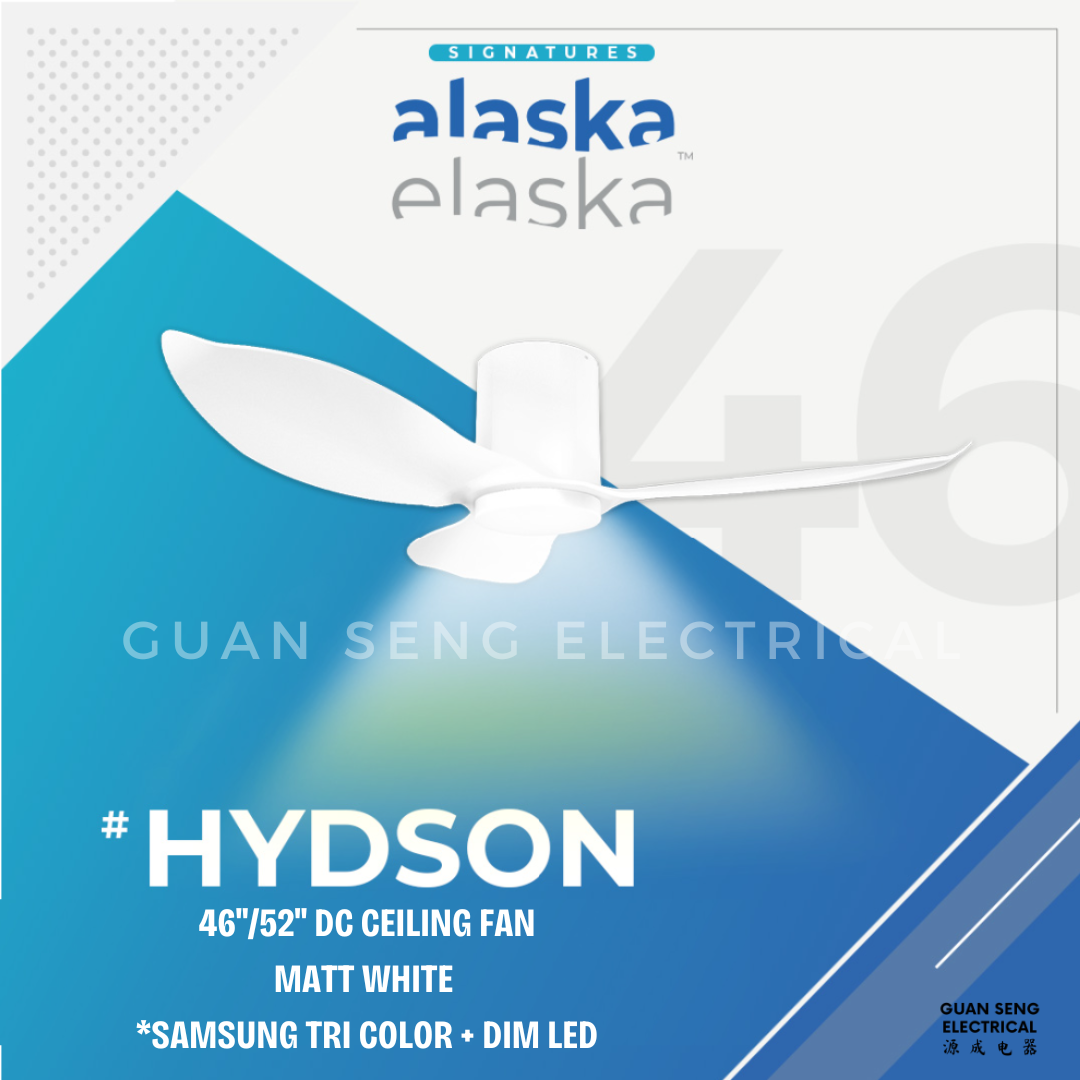 ALASKA HYDSON 46" 52" DC Ceiling Fan 20W Samsung LED Dimmable Option