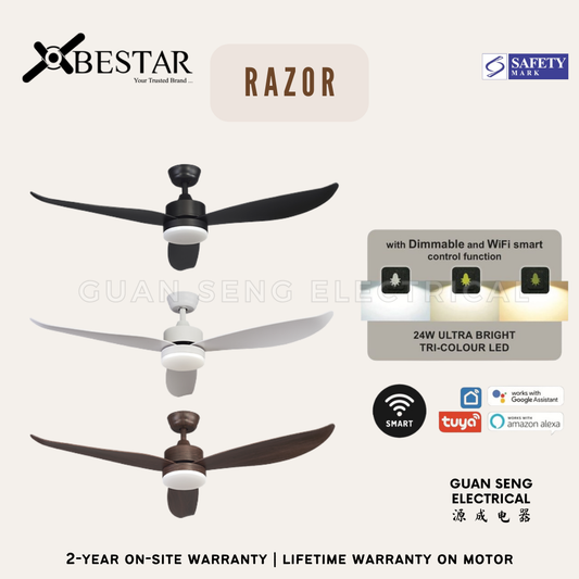 BESTAR Razor 46" 54" Smart WIFI DC Motor Ceiling Fan with Remote Control