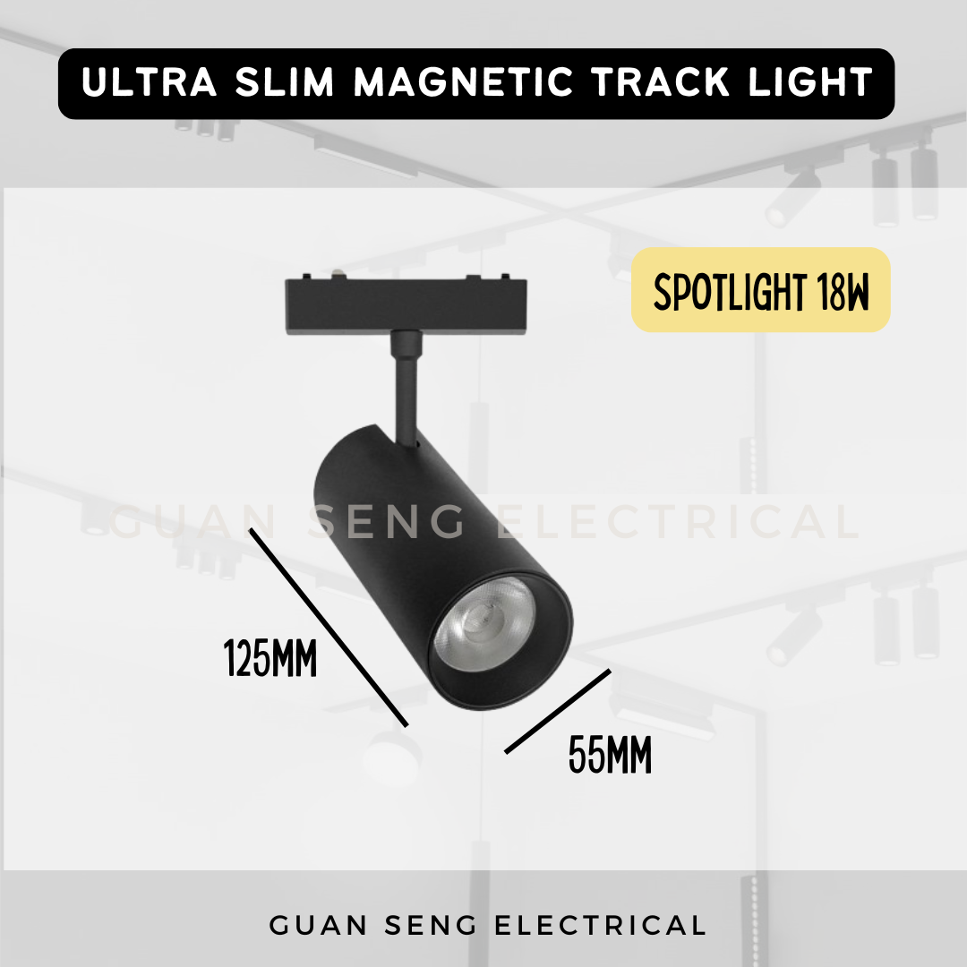 Ultra Slim Magnetic Track Light System 48V Surface Black White