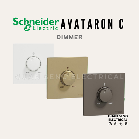 Schneider Avataron C 240V 250W Universal Dimmer with Switch White, Wine Gold, Dark Grey