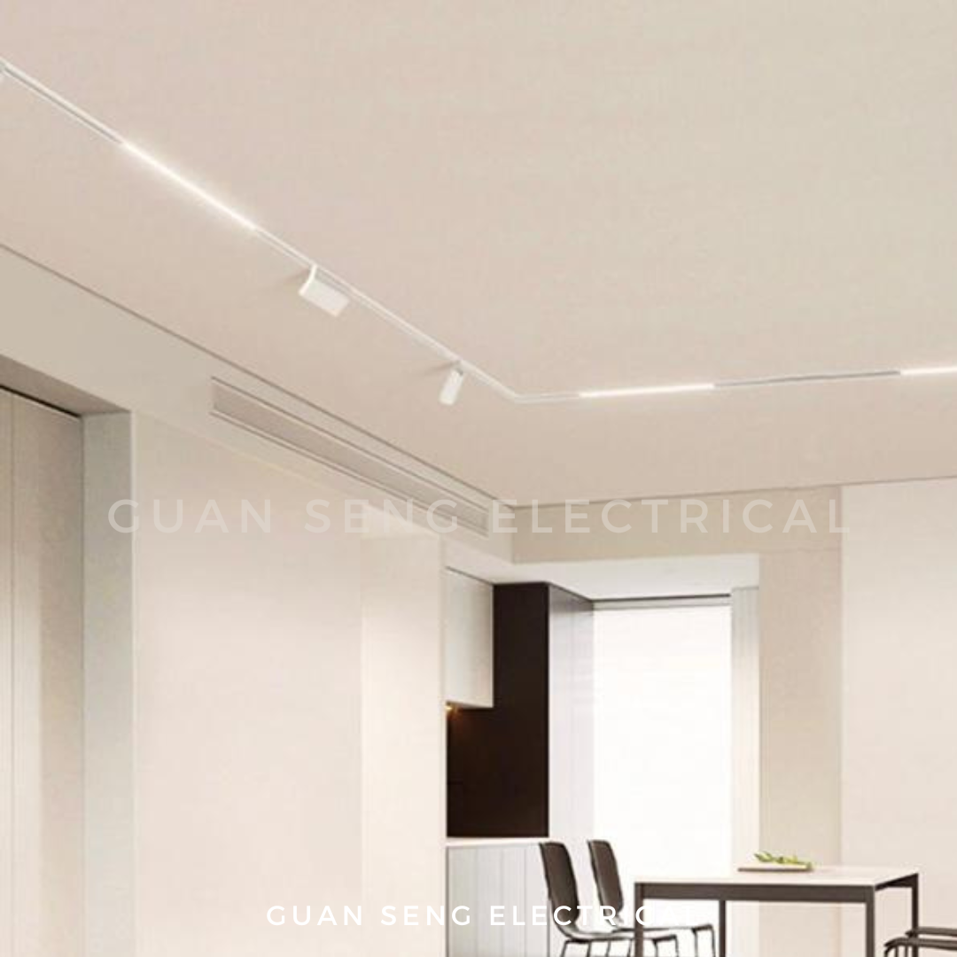 Ultra Slim Magnetic Track Light System 48V Surface Black White