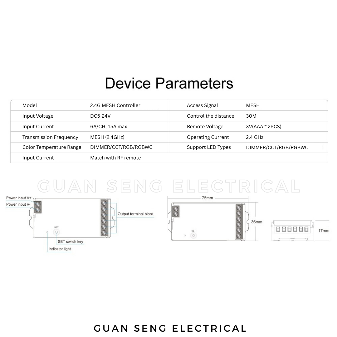 2.4G Mesh LED Light Strip Group Controller