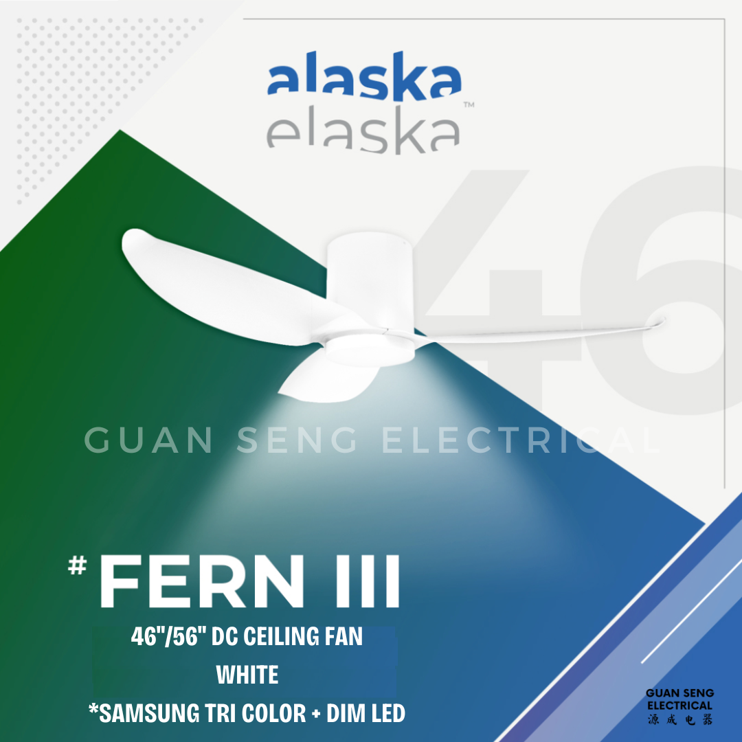 ALASKA FERN III 46" 56" DC Ceiling Fan 20W Samsung LED Dimmable