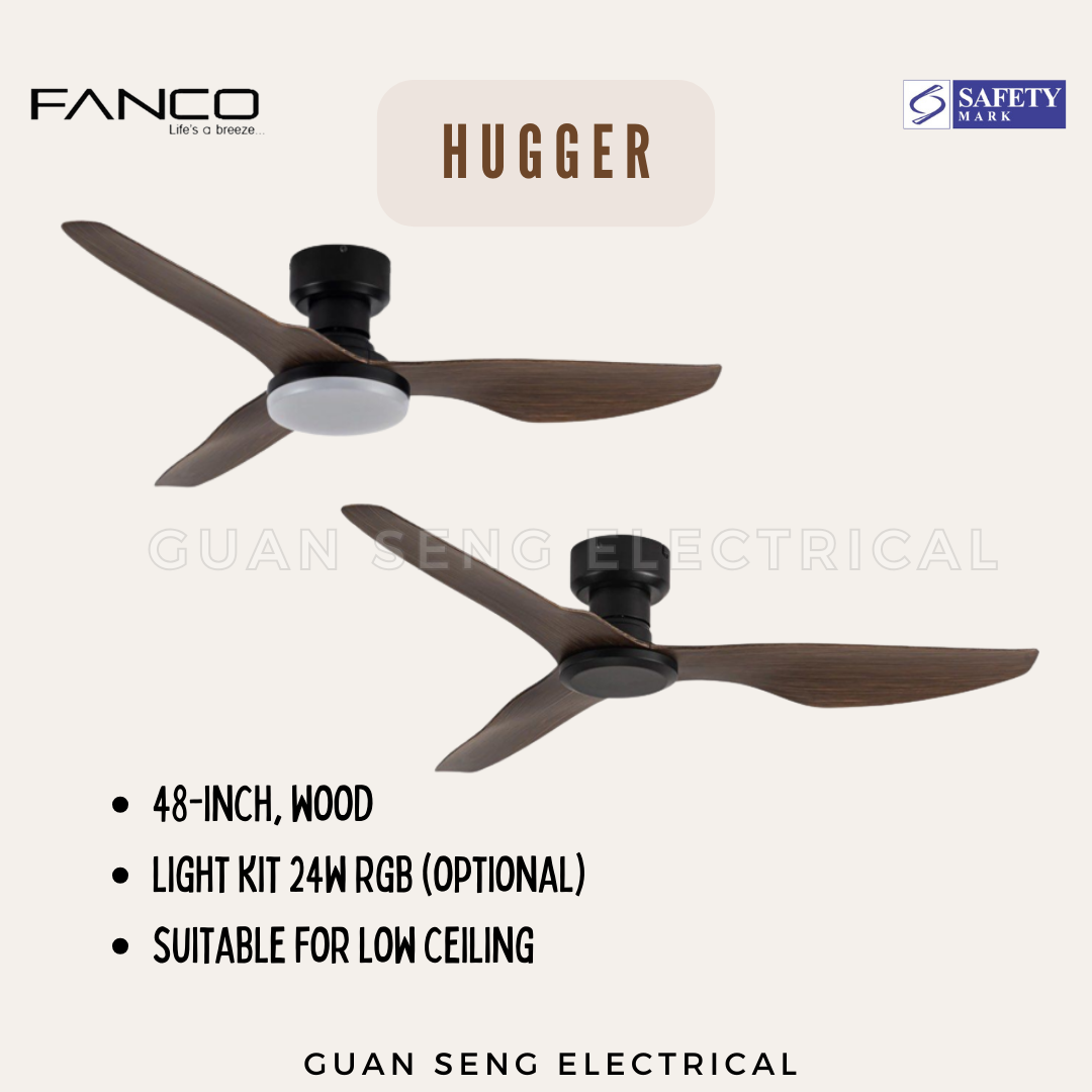 FANCO Hugger 48" DC Motor Ceiling Fan with Remote Control