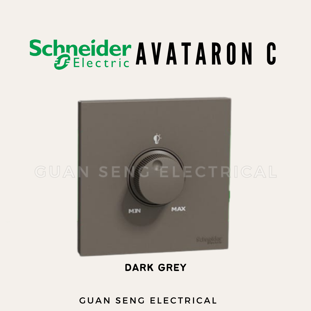 Schneider Avataron C 240V 250W Universal Dimmer with Switch White, Wine Gold, Dark Grey