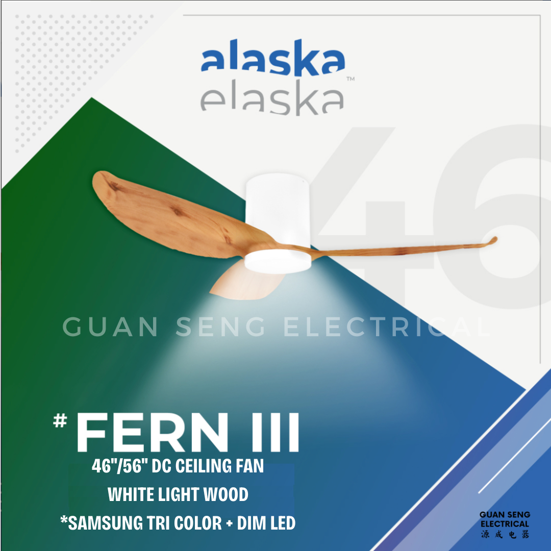 ALASKA FERN III 46" 56" DC Ceiling Fan 20W Samsung LED Dimmable