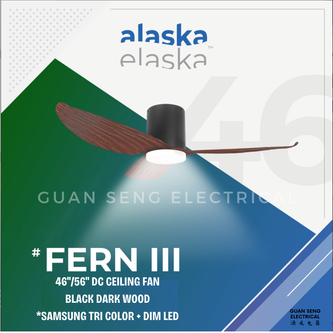 ALASKA FERN III 46" 56" DC Ceiling Fan 20W Samsung LED Dimmable