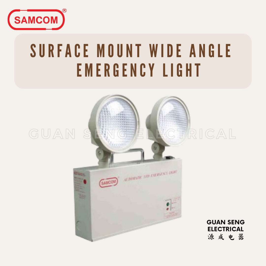 Samcom Electronics LED Surface Mount Wide Angle Emergency Light ETL 208-LED