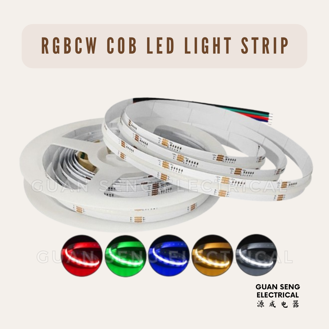 RGBCW COB LED Light Strip Dimmable 5M 24V