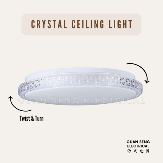 Crystal LED Ceiling Light 24W 36W - Daylight 3 Tone