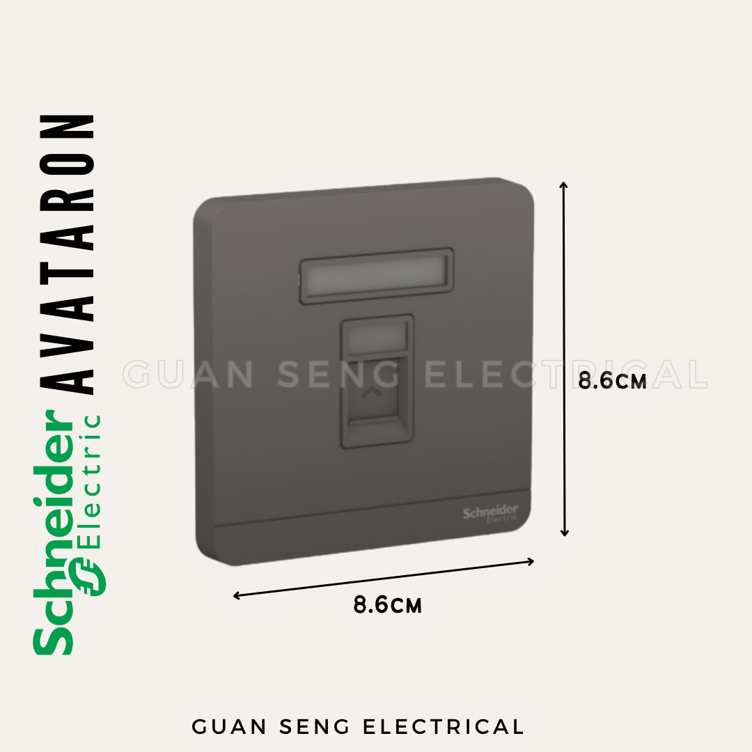 Schneider AvatarON RJ45 Cat6 Data Socket White Dark Grey Dark Wood Wine Gold Hairline Gold
