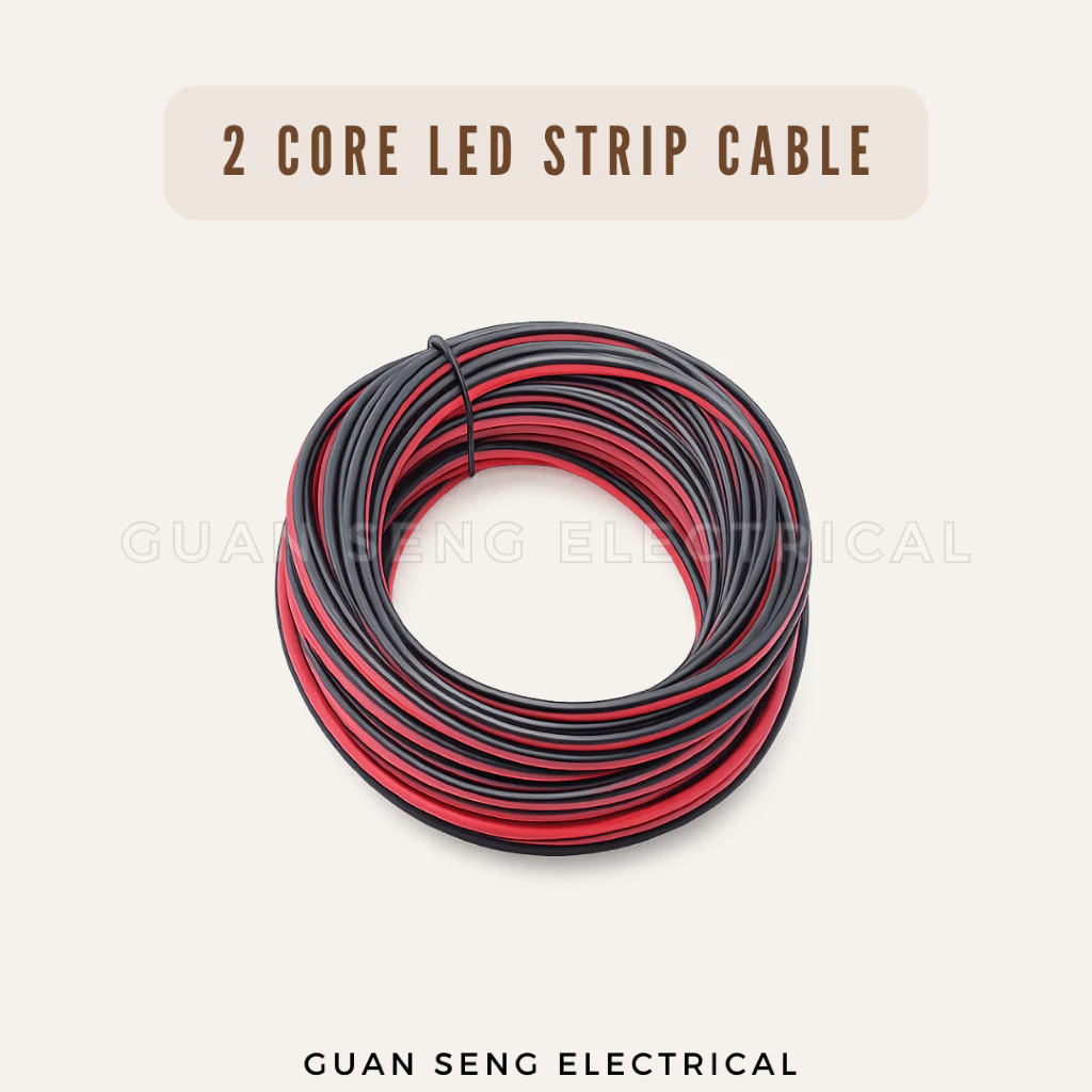 22 AWG 2 Core LED Strip Extension Cable Red Black Copper Wire 12V 24V PVC Insulated