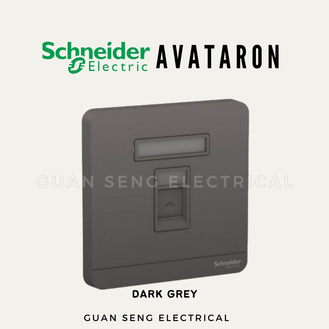 Schneider AvatarON RJ45 Cat6 Data Socket White Dark Grey Dark Wood Wine Gold Hairline Gold