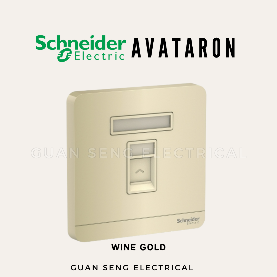 Schneider AvatarON RJ45 Cat6 Data Socket White Dark Grey Dark Wood Wine Gold Hairline Gold