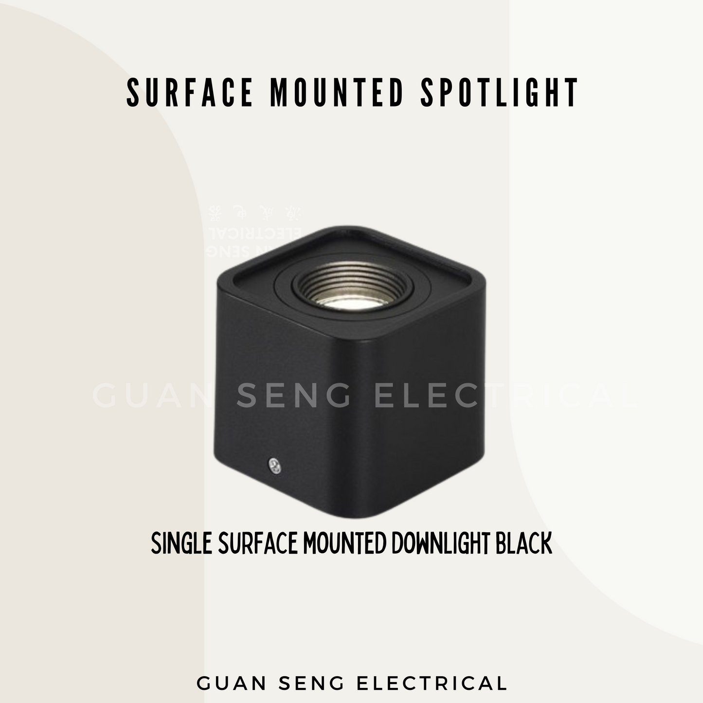 Anti-Glare Surface Mounted Spotlight GU10 Black White Square