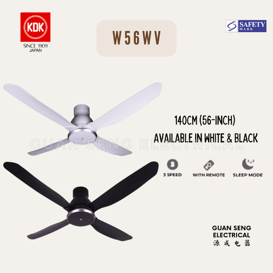KDK W56WV DC Motor Ceiling Fan with Remote Control